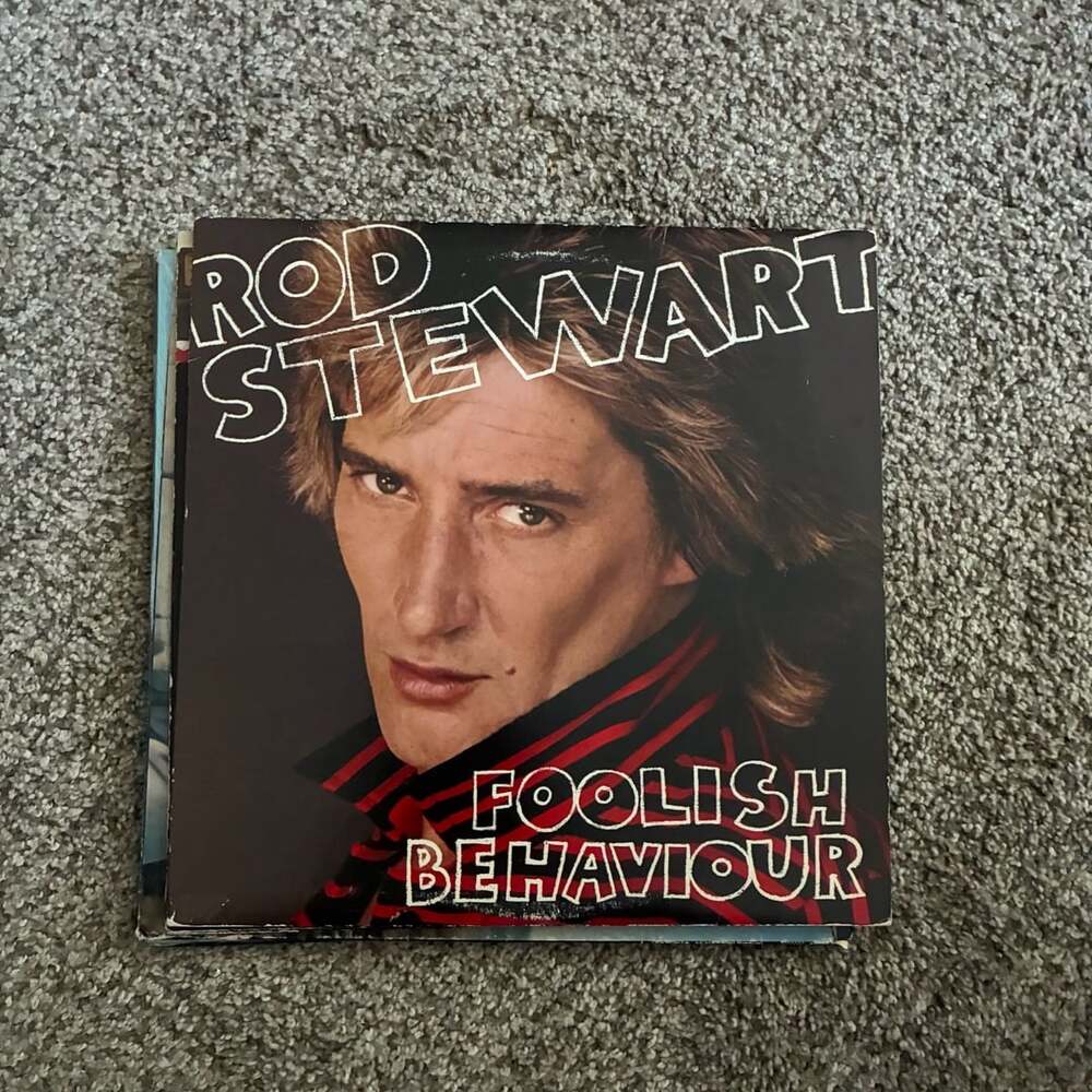 Rod Stewart Foolish Behaviour Vinyl LP Album 1980 with poster